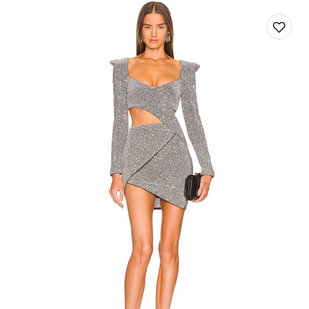 Michael Costello X Revolve Jeanne Mini Dress in Silver